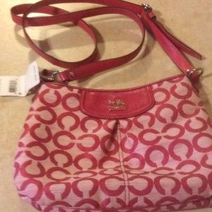 Coach pink single strap purse/cross body bag
